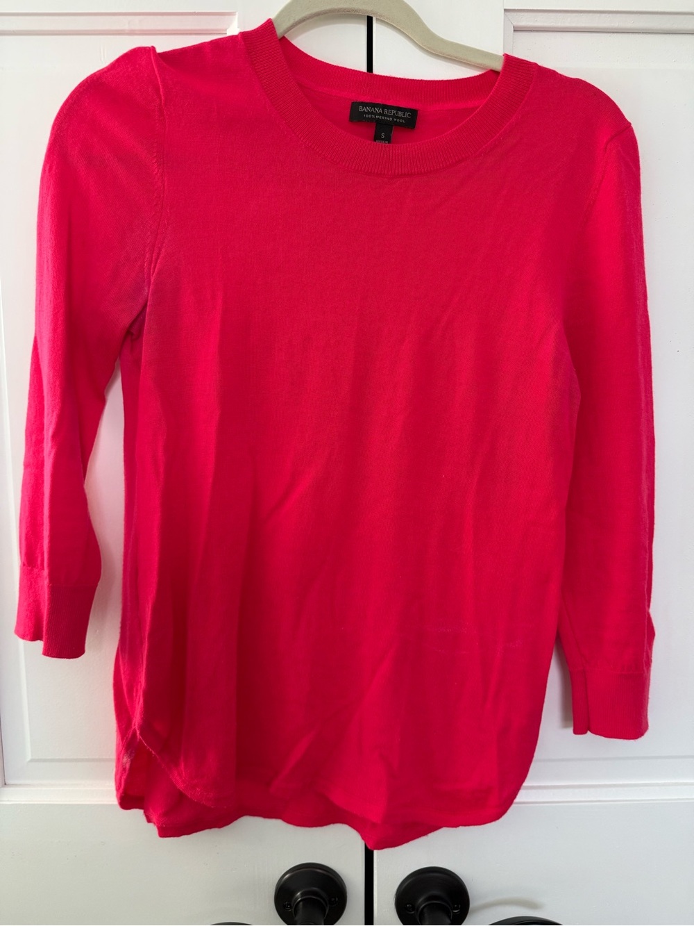 Banana Republic Women’s Crewneck Long Sleeve Top - Hot Pink